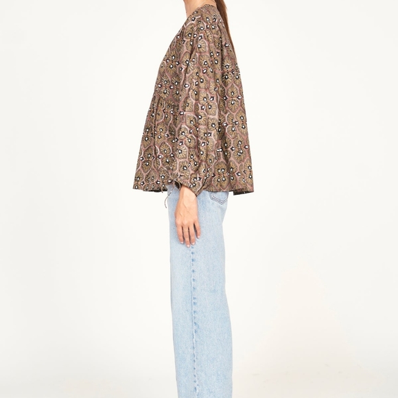 MIRTH Petaluma Top Womens Medium  Peach Oversized Blouse - Picture 3 of 7